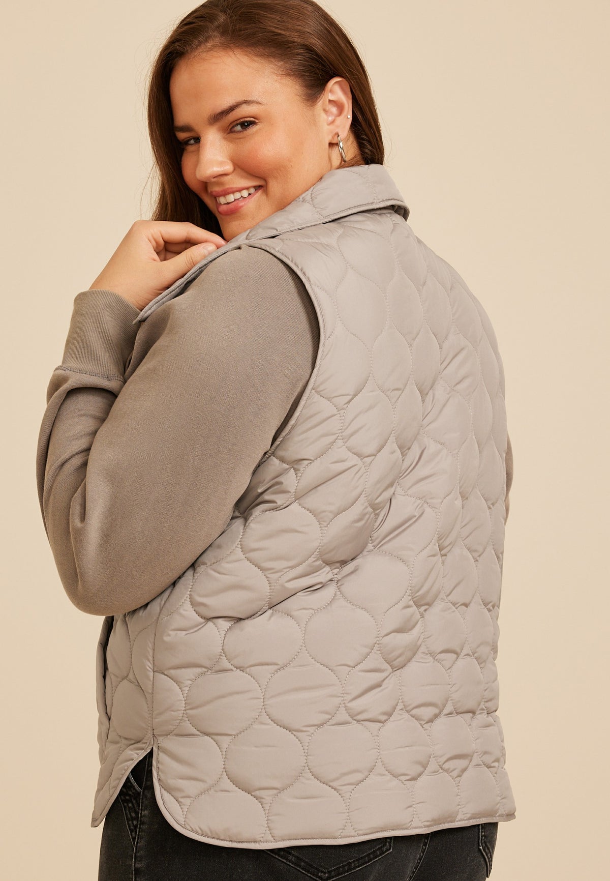 Maurices Plus Size Quilted Snap Front Athleisure Vest