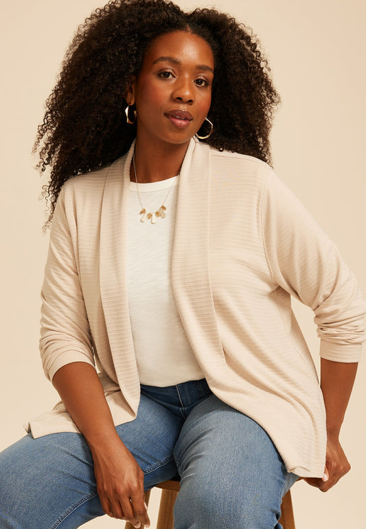 Maurices Plus Size Ottoman Ribbed Cardigan