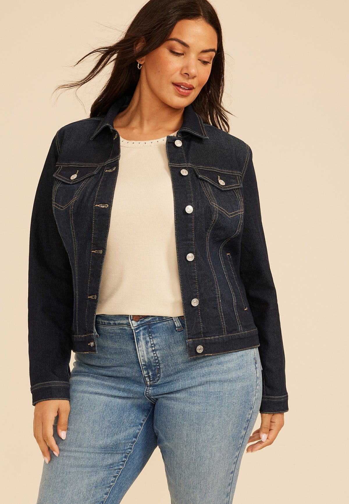 Maurices Plus Size Super Dark Denim Jacket