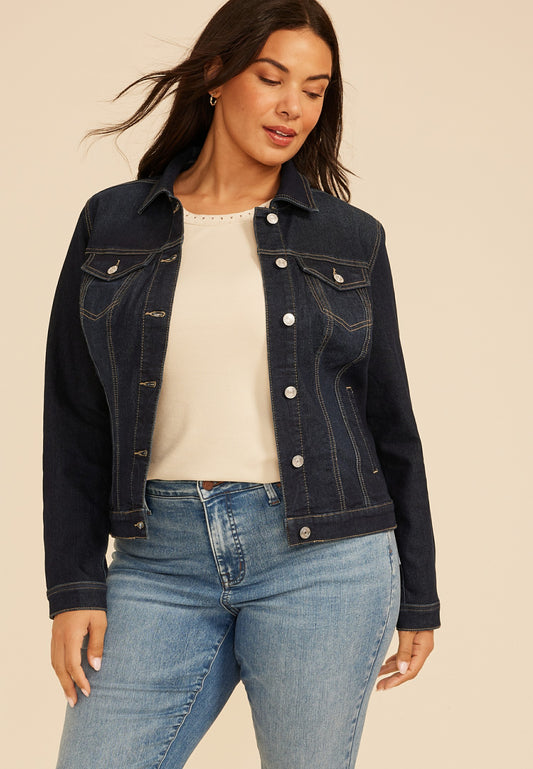 Maurices Plus Size Super Dark Denim Jacket