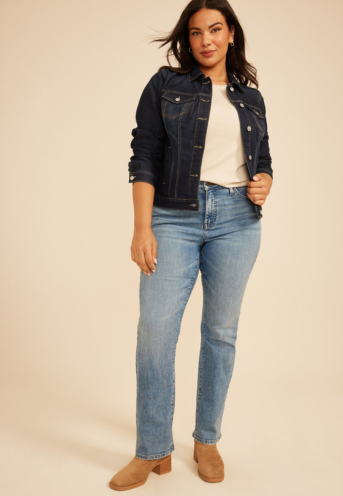 Maurices Plus Size Super Dark Denim Jacket