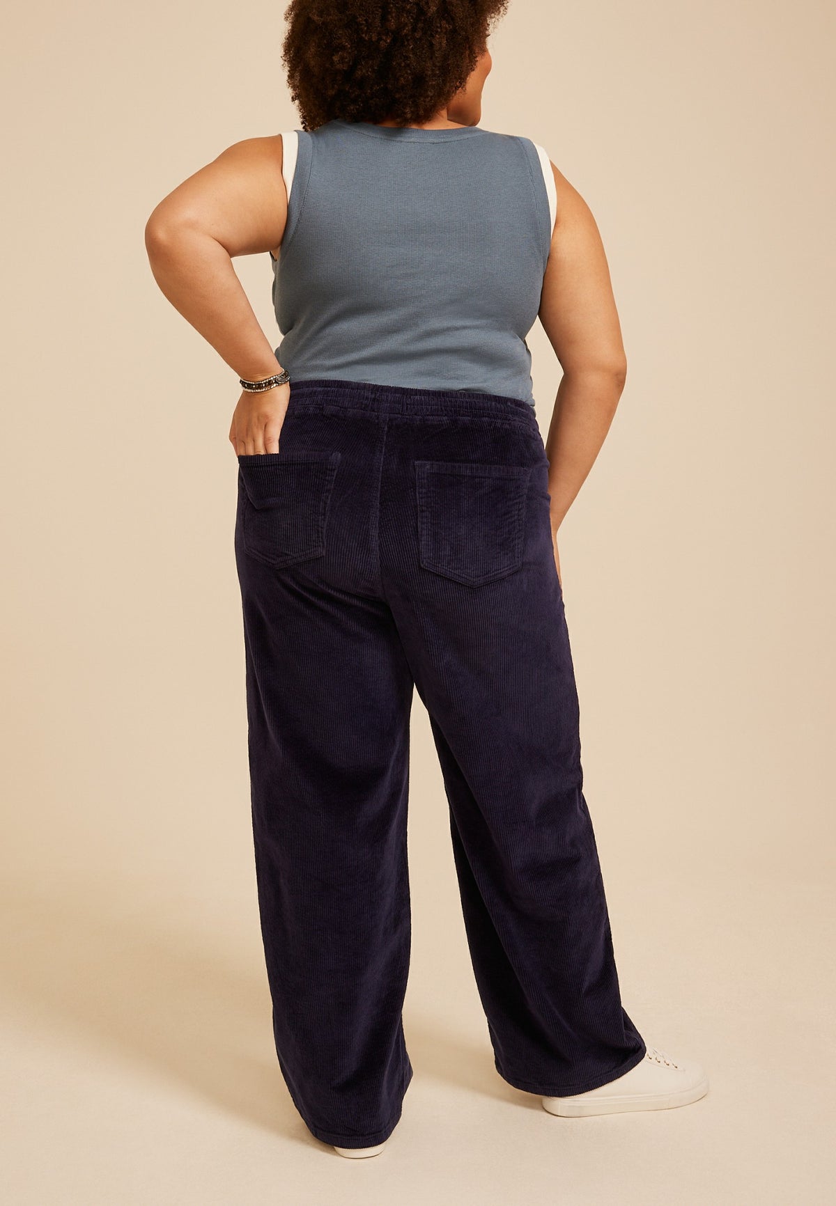 Maurices Plus Size Stretch Corduroy Pull On Wide Leg Pant