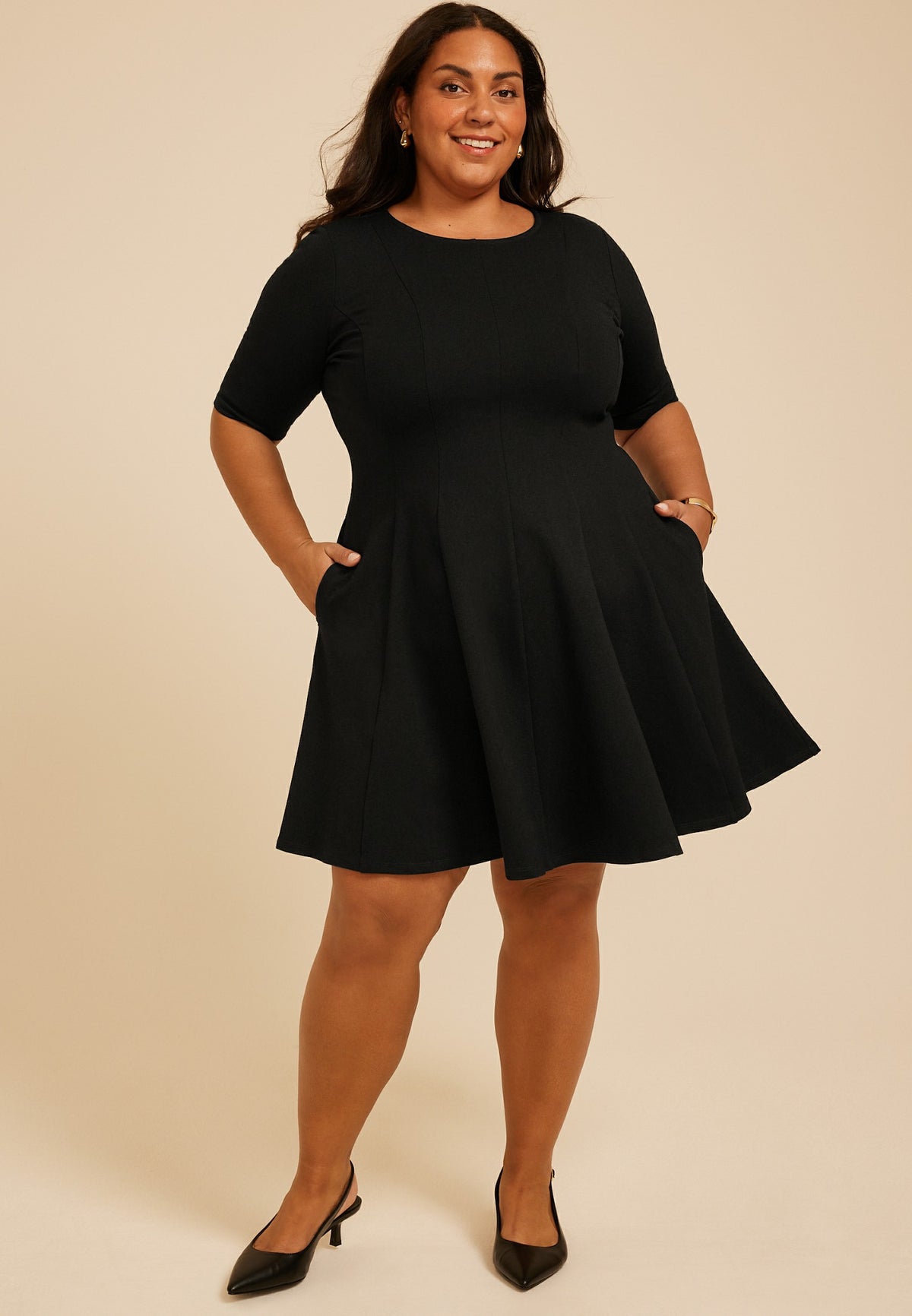 Maurices Plus Size Pleated Ponte Dress