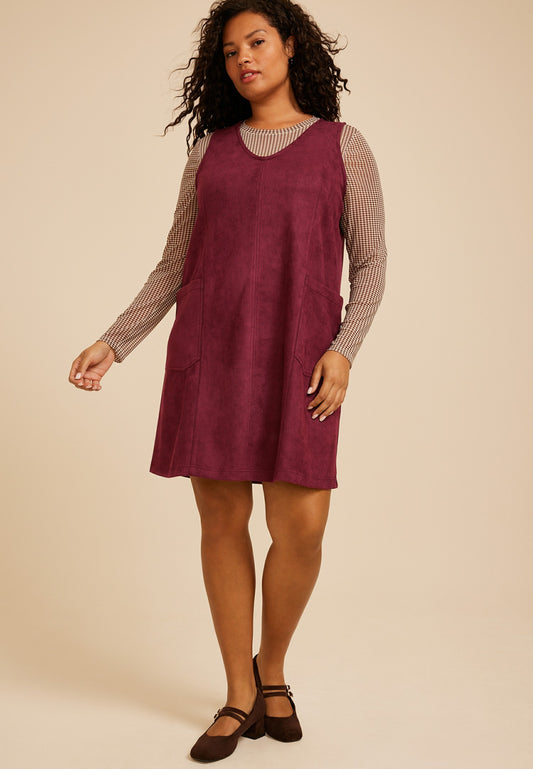 Maurices Plus Size Bare Faux Suede Shift Dress