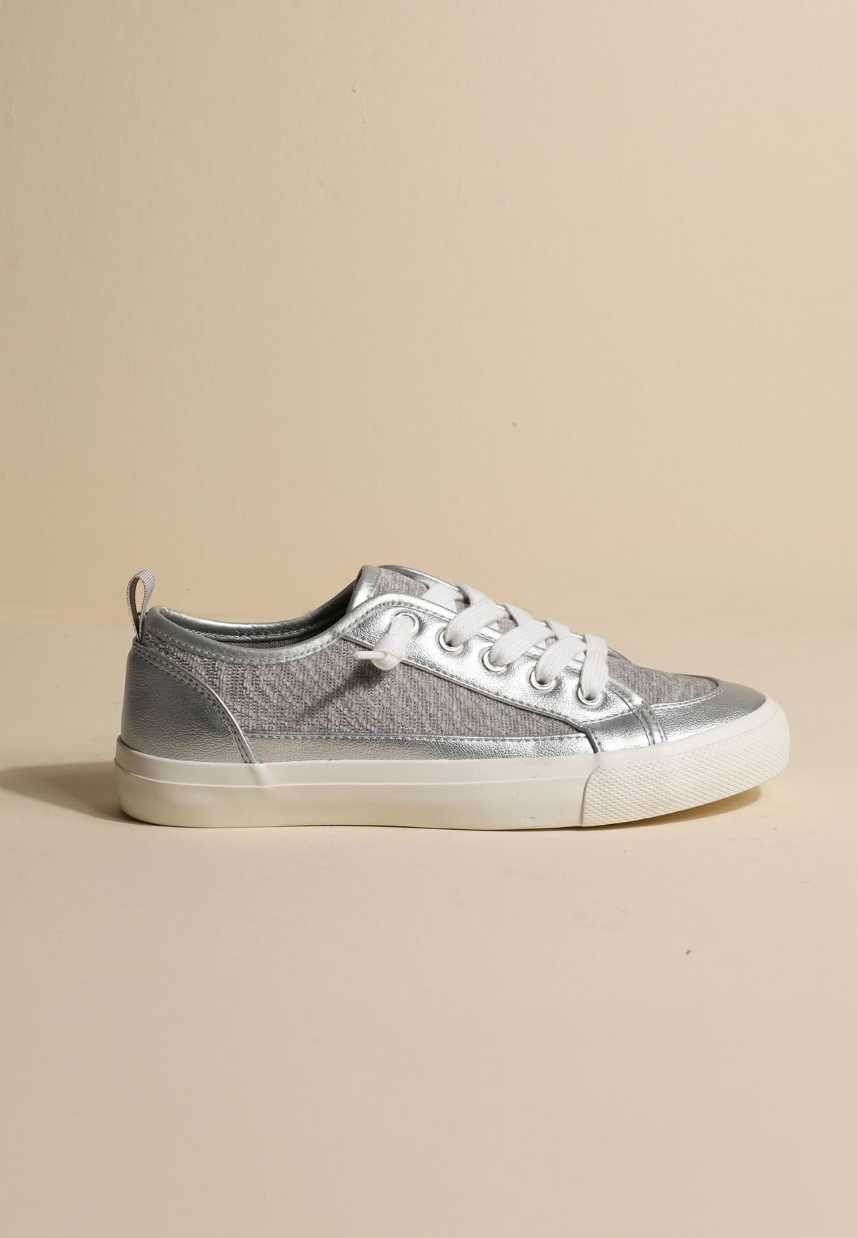 Maurices SuperCush Silver Metallic Lace Up Sneakers