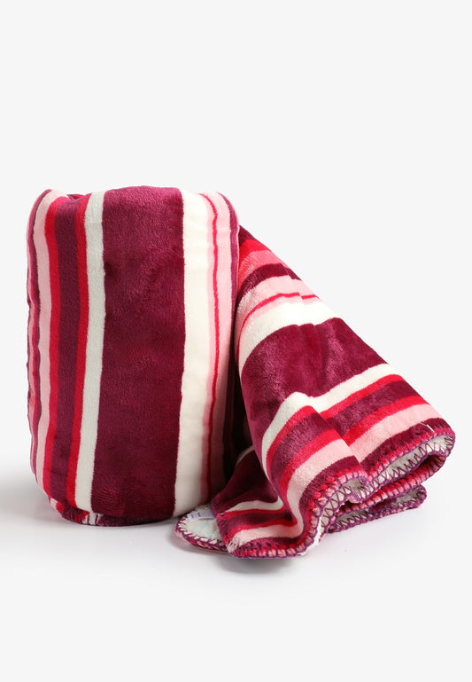 Maurices Living Beyond Breast Cancer Pink Stripe Sherpa Throw Blanket