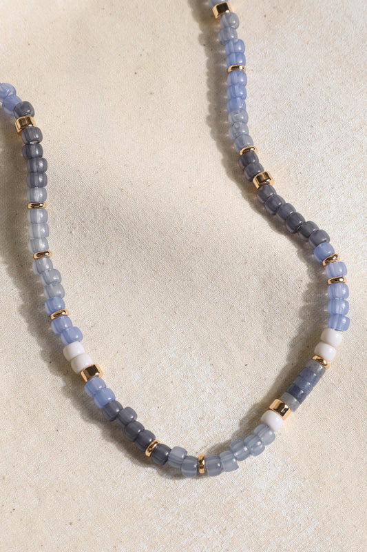 Maurices Gold And Blue Aventurine Beaded Necklace
