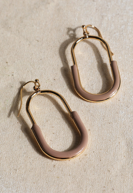 Maurices Gold Neutral Oval Drop Earrings