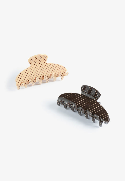 Maurices Neutral Polka Dot Claw Clip Set