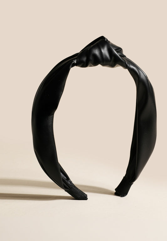 Maurices Black Faux Leather Knot Headband