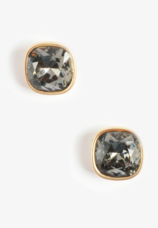 Maurices Gold Faceted Square Stone Stud Earrings