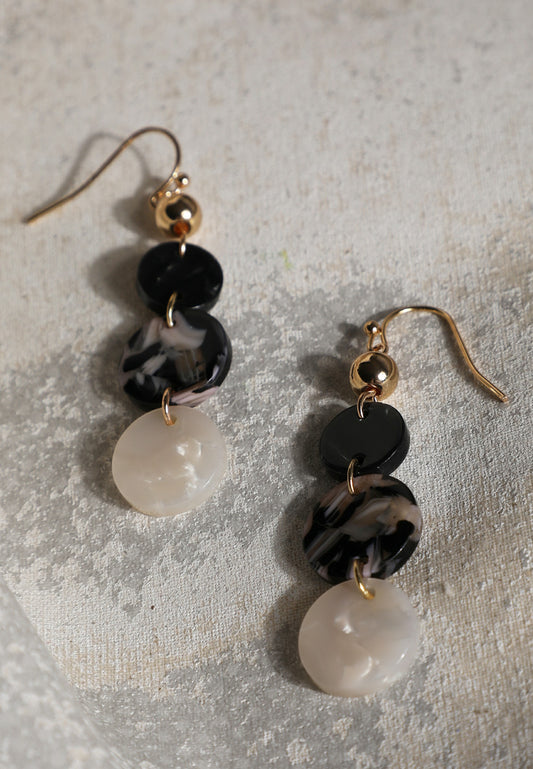 Maurices Gold Marbled Resin Drop Earrings
