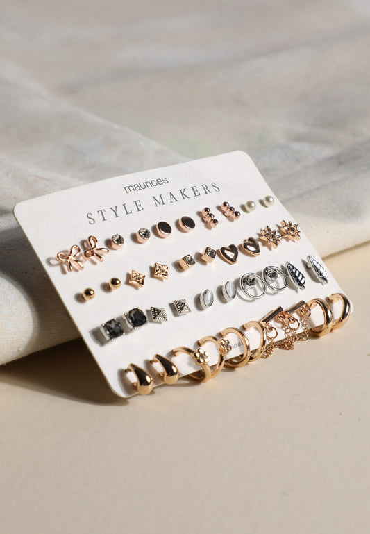 Maurices Gold Mixed Stud And Hoop Earring Set