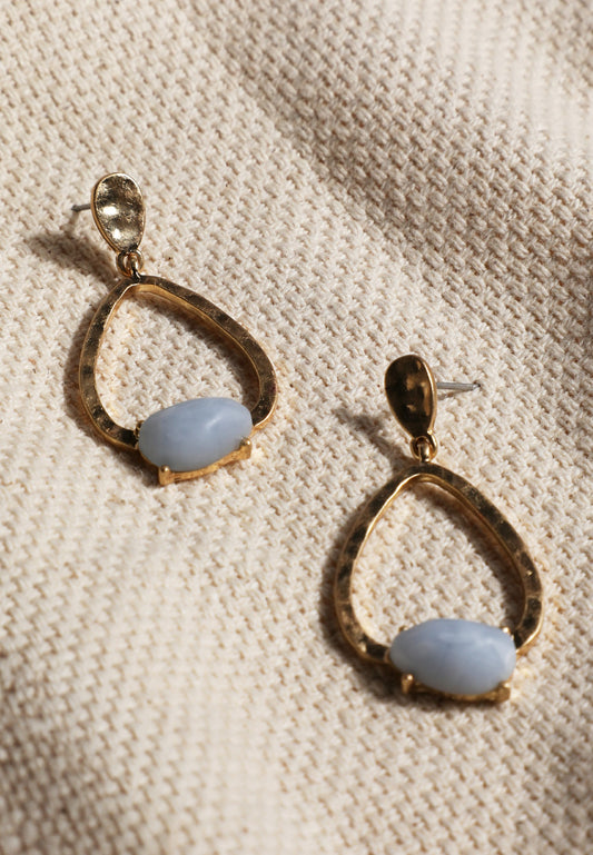 Maurices Gold Blue Stone Teardrop Earrings