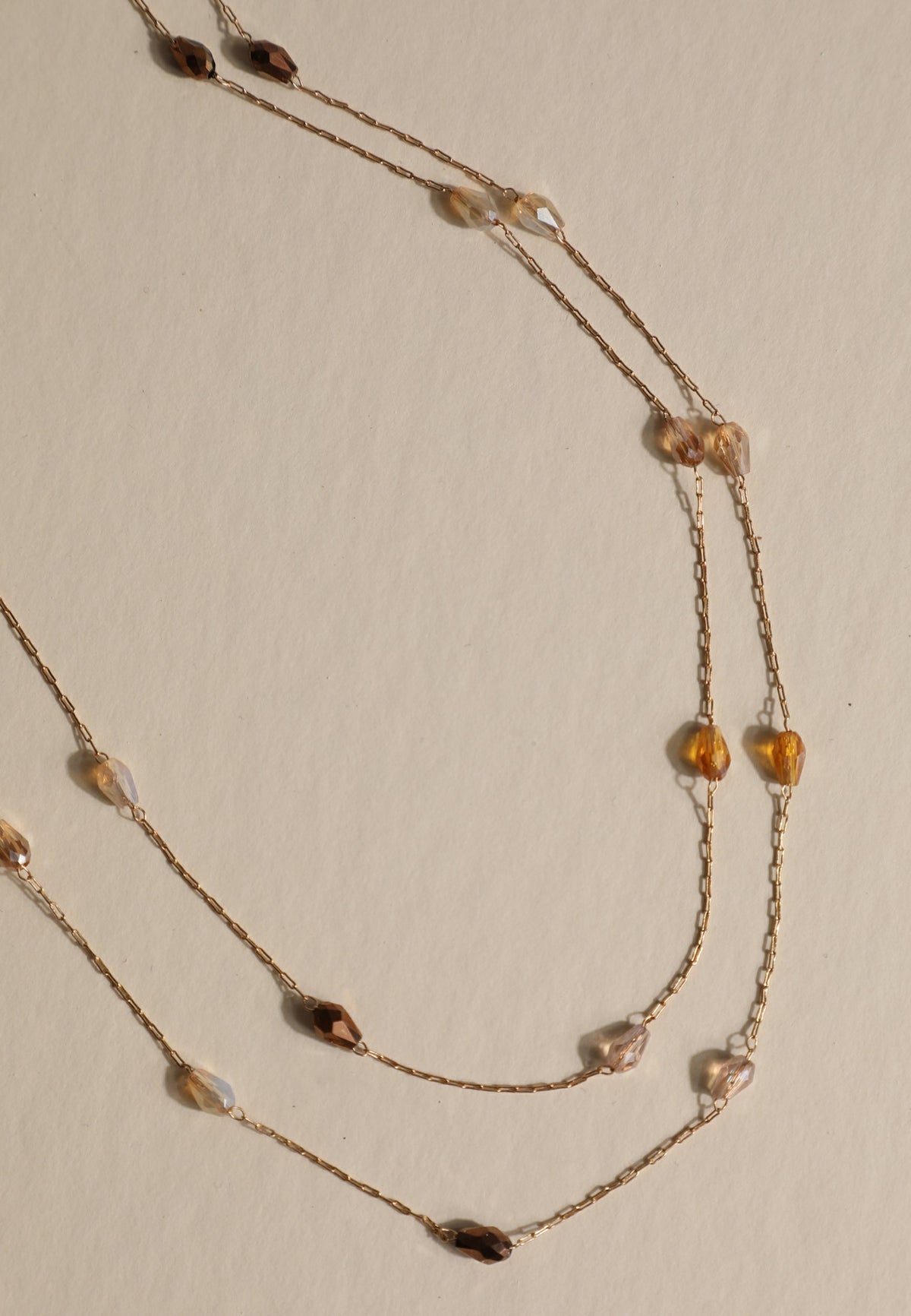Maurices Gold Faceted Bead Layered Necklace