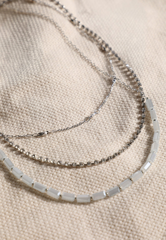 Maurices Silver And Light Blue Layered Necklace