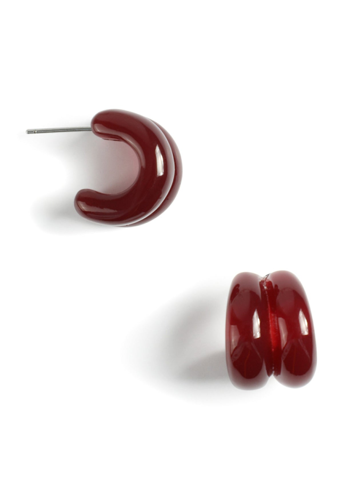 Maurices Burgundy Resin Hoop Earrings