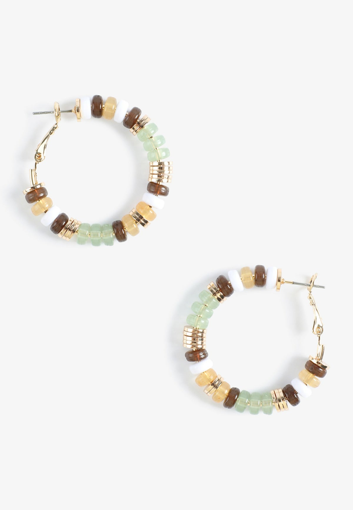 Maurices Multicolor Beaded Hoop Earrings