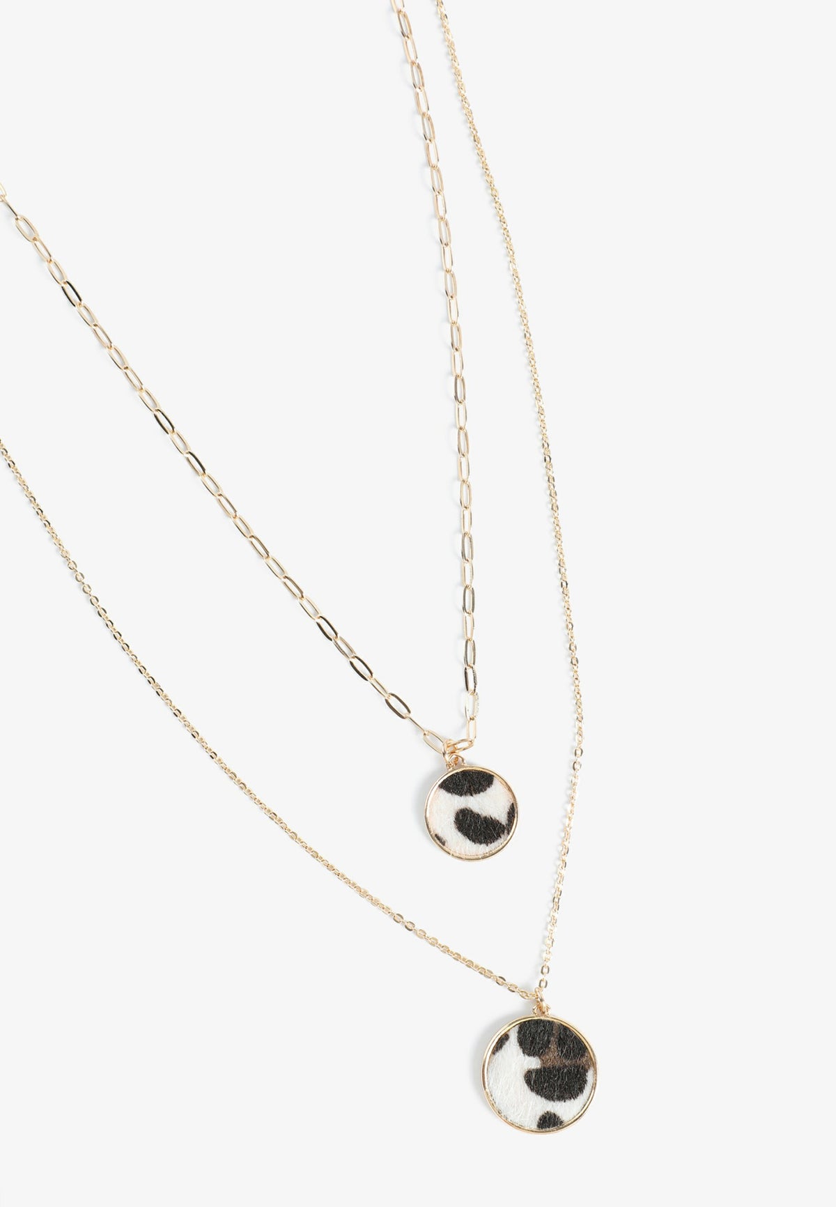 Maurices Gold Cow Print Double Layer Necklace