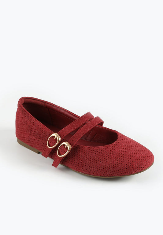 Maurices SuperCush Red Double Strap Mary Jane Flat