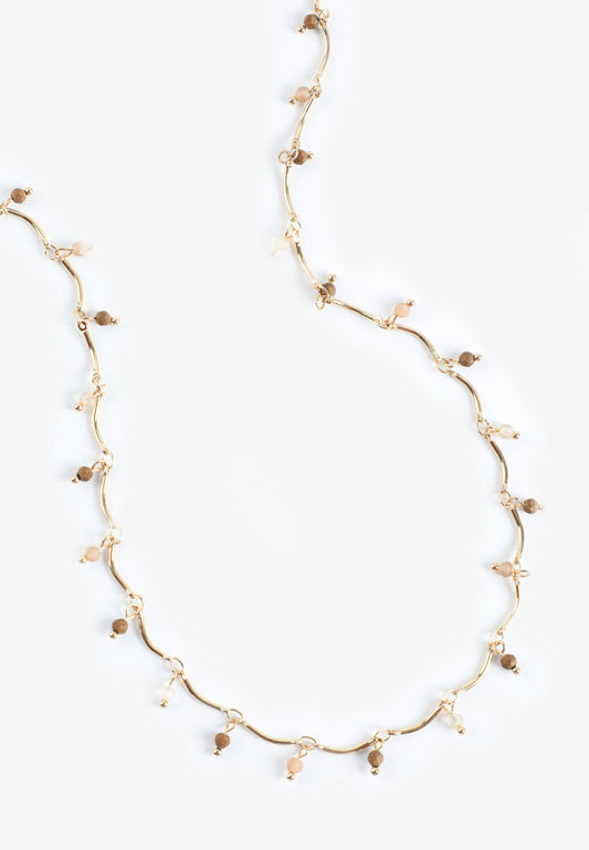 Maurices Everyday Layers Beaded Wavy Chain Necklace