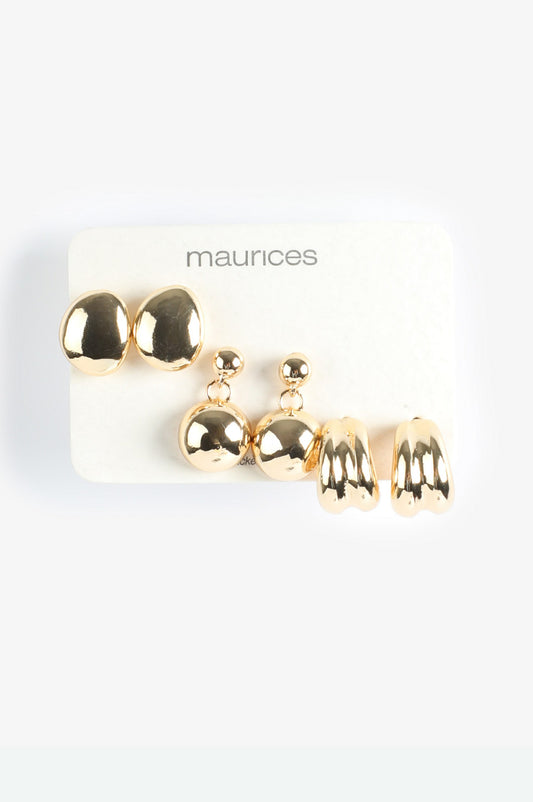 Maurices Gold Bubble Earring Set