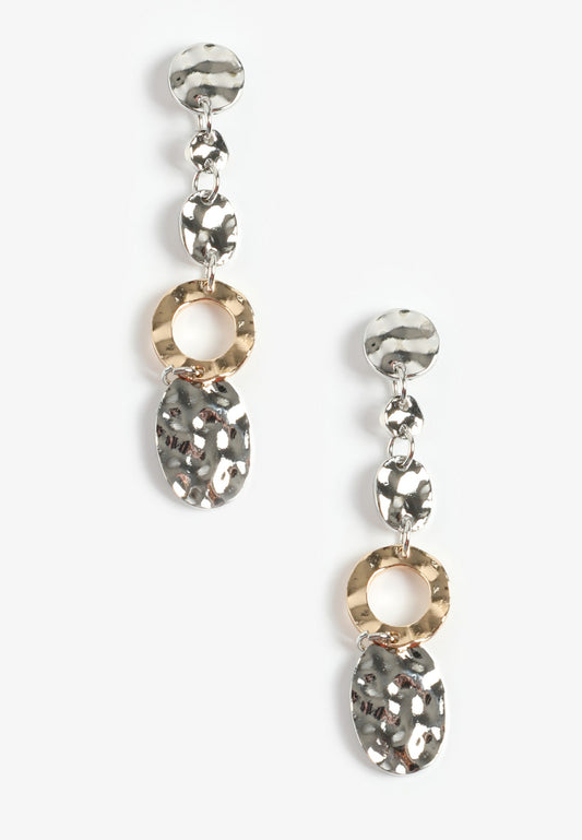 Maurices Hammered Mixed Metal Drop Earrings