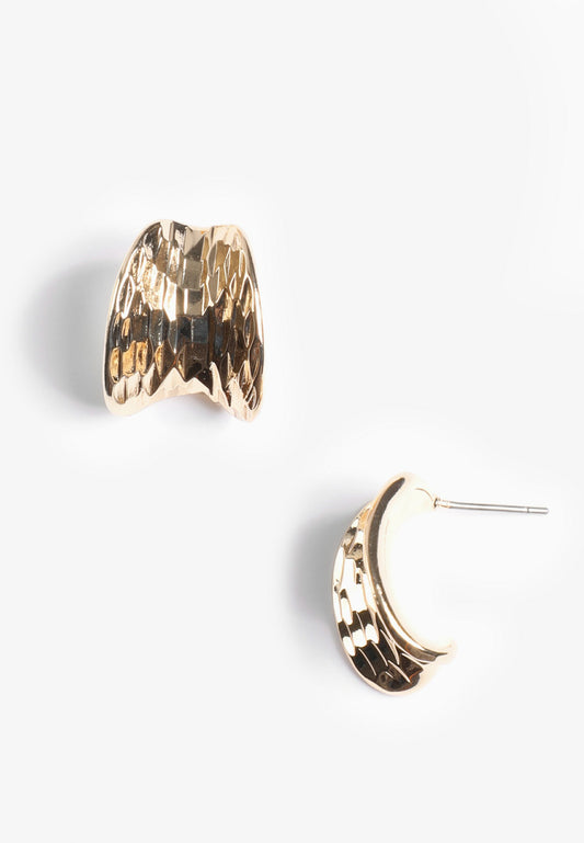 Maurices Gold Hammered Hoop Earrings