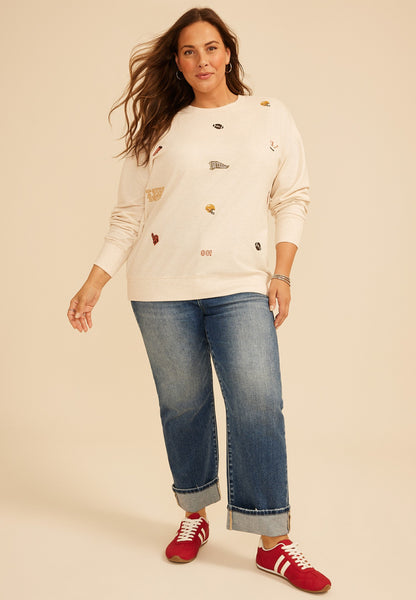 Maurices Plus Size Game Day Embroidered Oversized Sweatshirt