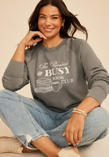 Maurices Plus Size Booked And Busy Book Club Sweatshirt