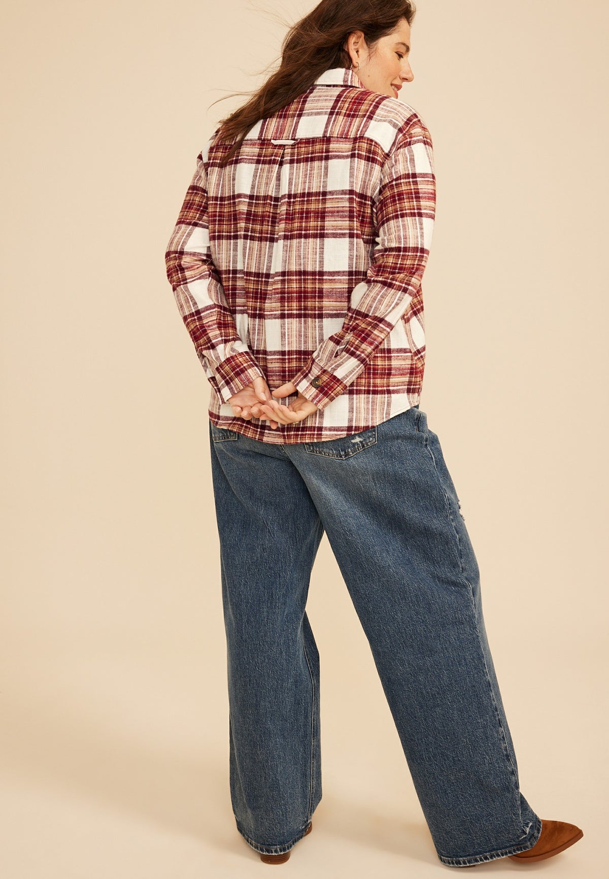 Maurices Plus Size Plaid Utility Button Down Shirt