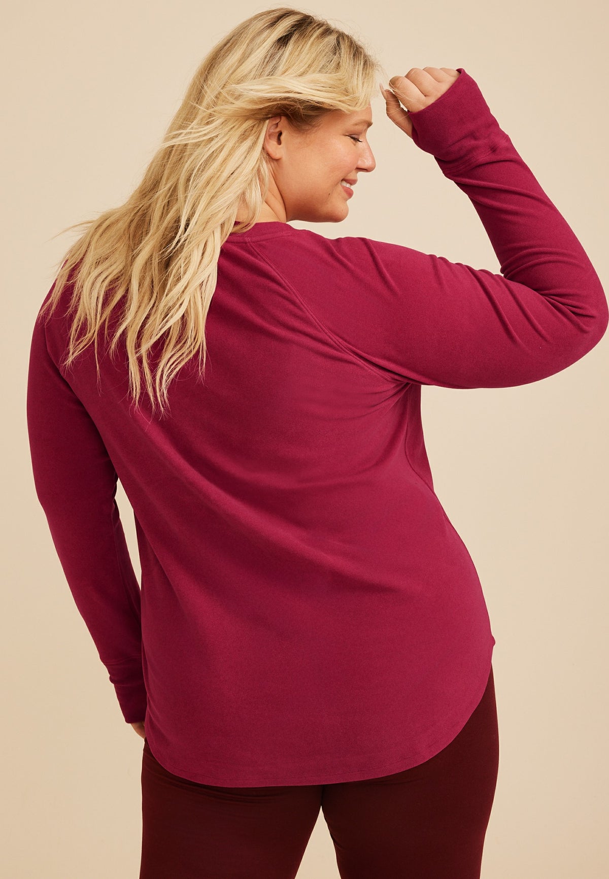 Maurices Plus Size 24/7 Brushed Thumbhole Long Sleeve Tee