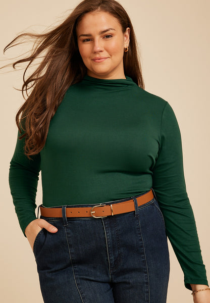 Maurices Plus Size 24/7 Mock Neck Long Sleeve Tee