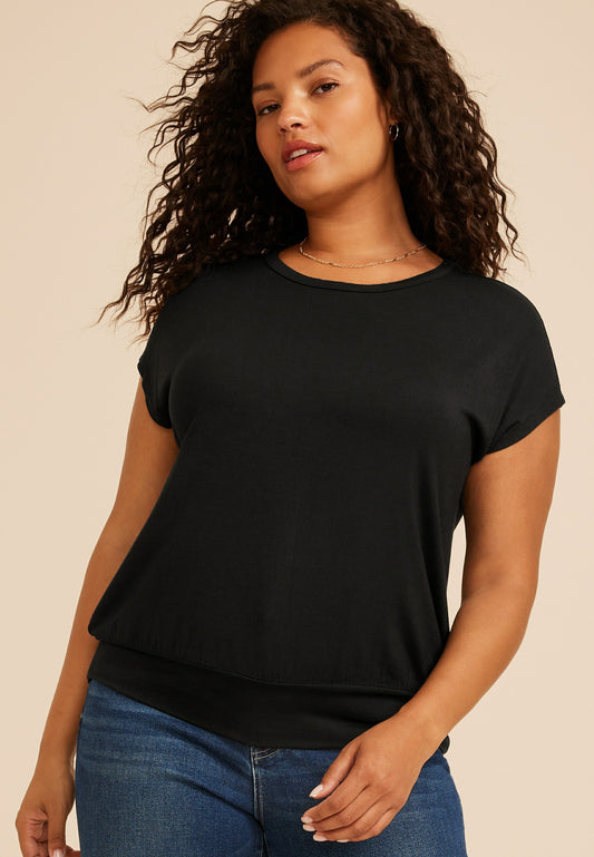 Maurices Plus Size 24/7 Short Sleeve Banded Hem Tee