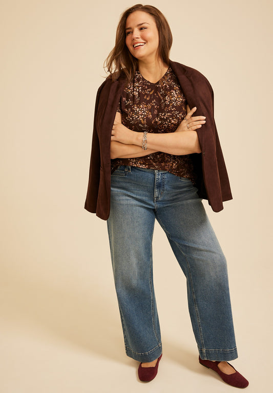 Maurices Plus Size 24/7 Kennedy Floral Crew Neck Tee