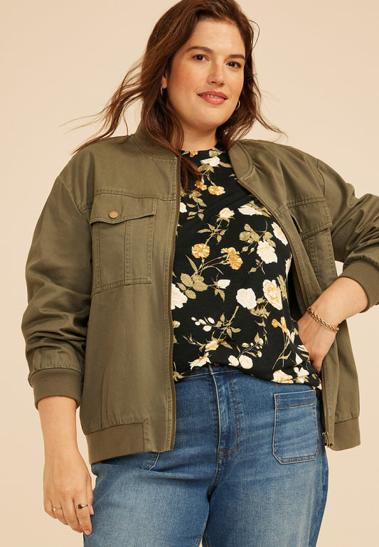 Maurices Plus Size 24/7 Kennedy Floral Crew Neck Tee