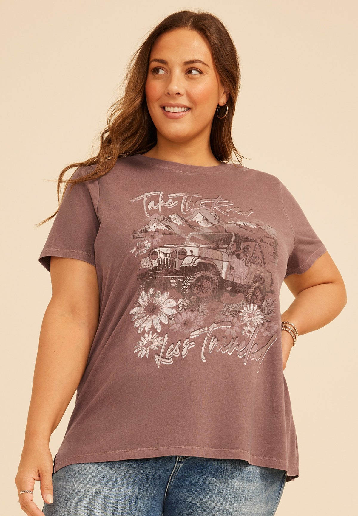 Maurices Plus Size Take The Road Less Traveled Classic Fit Graphic Tee