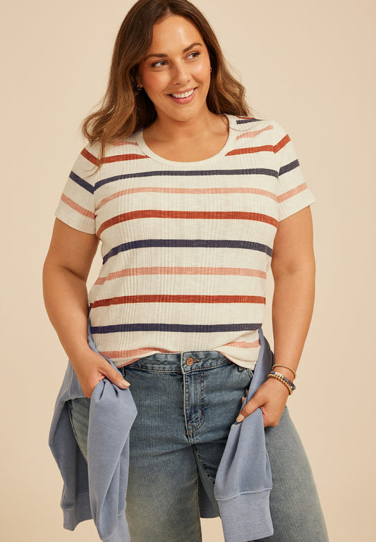 Maurices Plus Size 24/7 Taylor Striped Tee