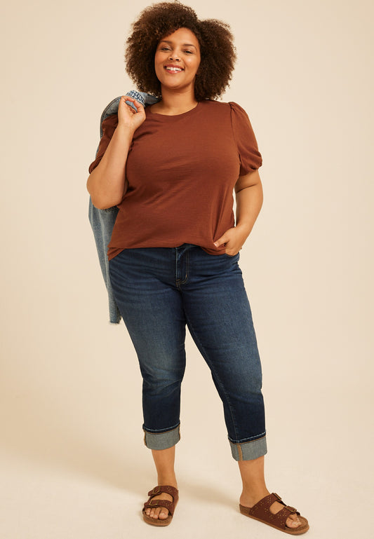 Maurices Plus Size 24/7 Bubble Sleeve Tee