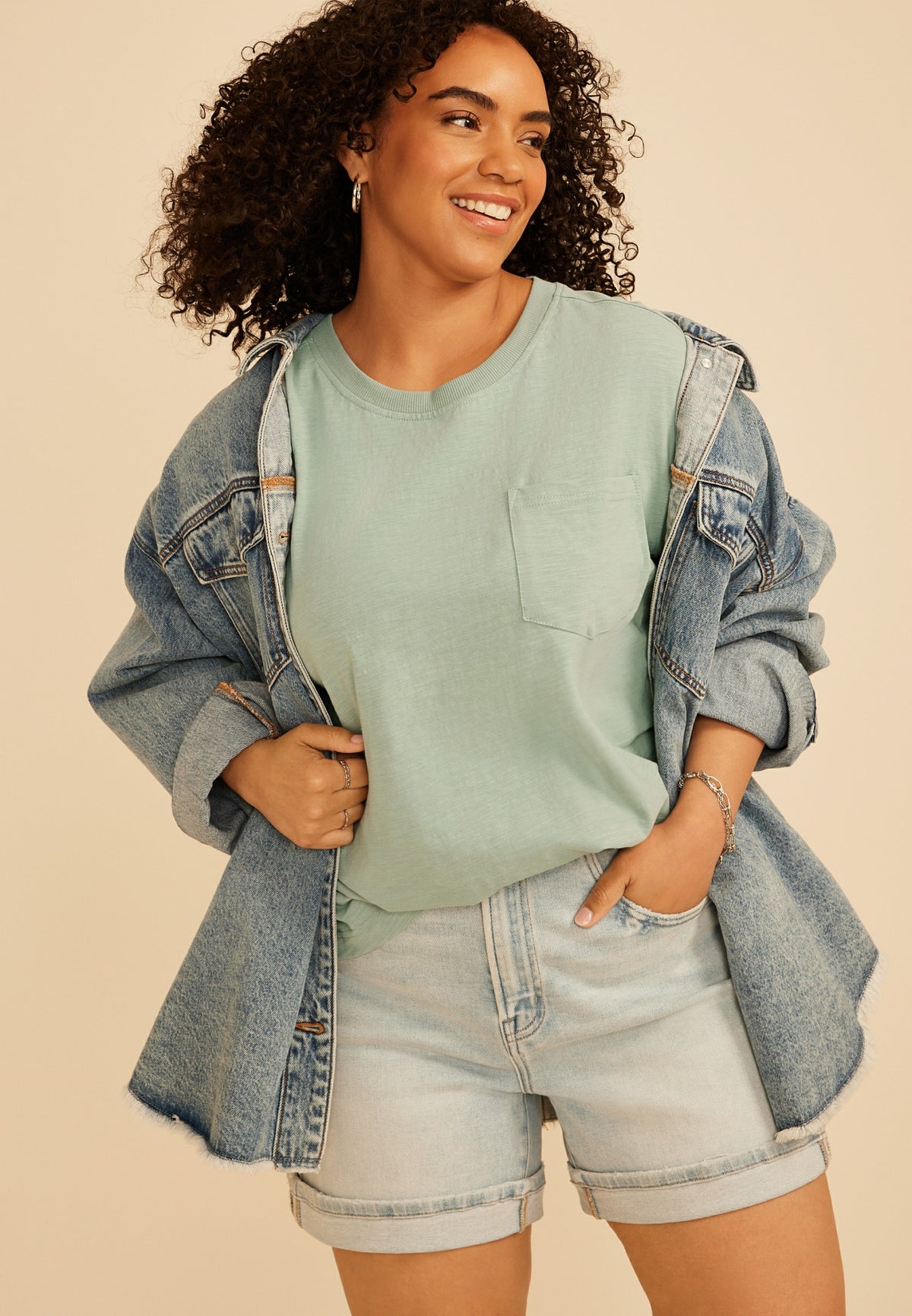 Maurices Plus Size 24/7 Cotton Pocket Tee