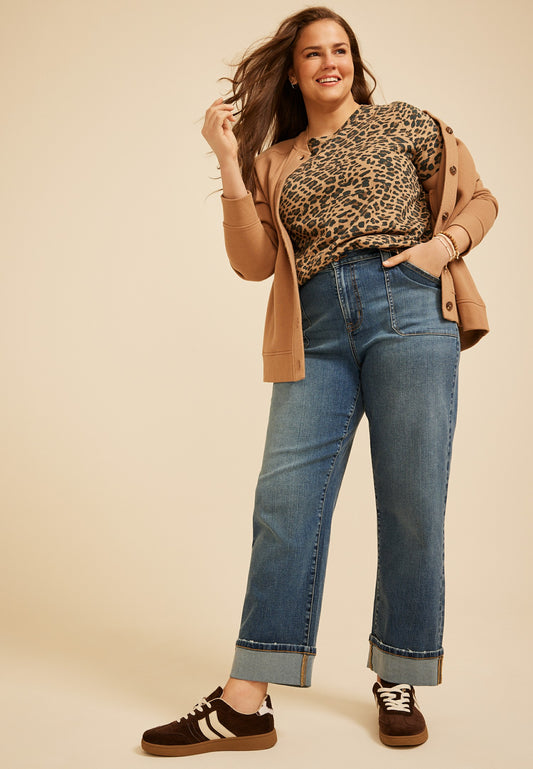 Maurices Plus Size 24/7 Dawson Animal Crew Neck Tee