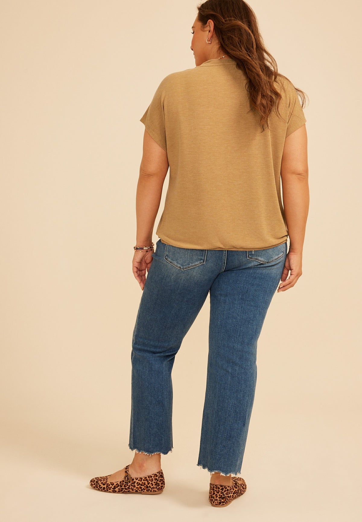 Maurices Plus Size 24/7 Bubble Hem V Neck Tee