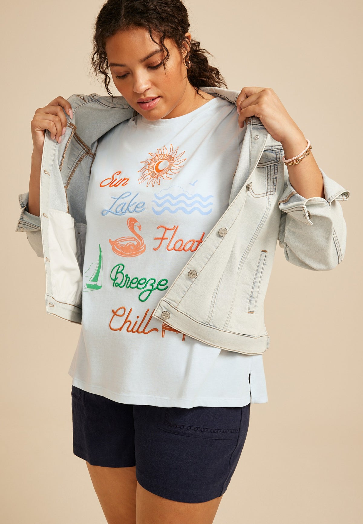 Maurices Plus Size Sun Lake Float Breeze Chill Classic Fit Graphic Tee