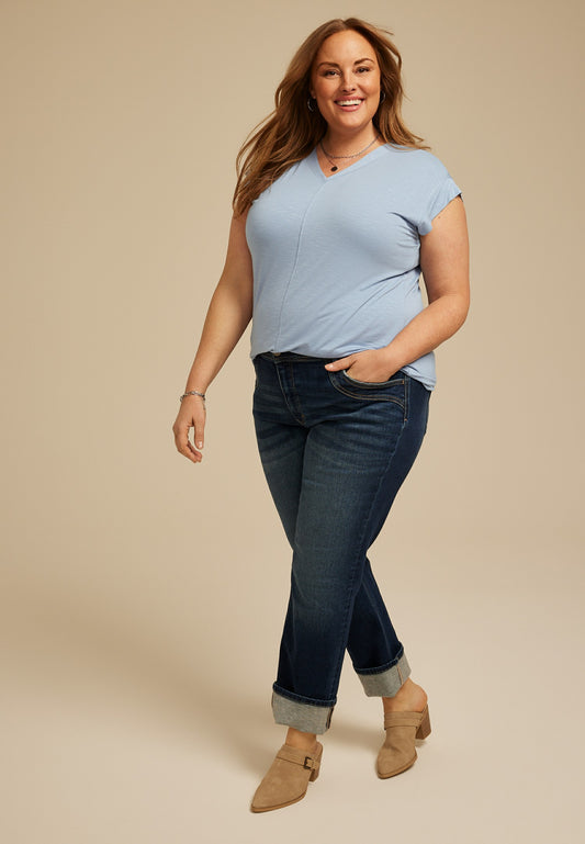 Maurices Plus Size 24/7 Magnolia V Neck Tee