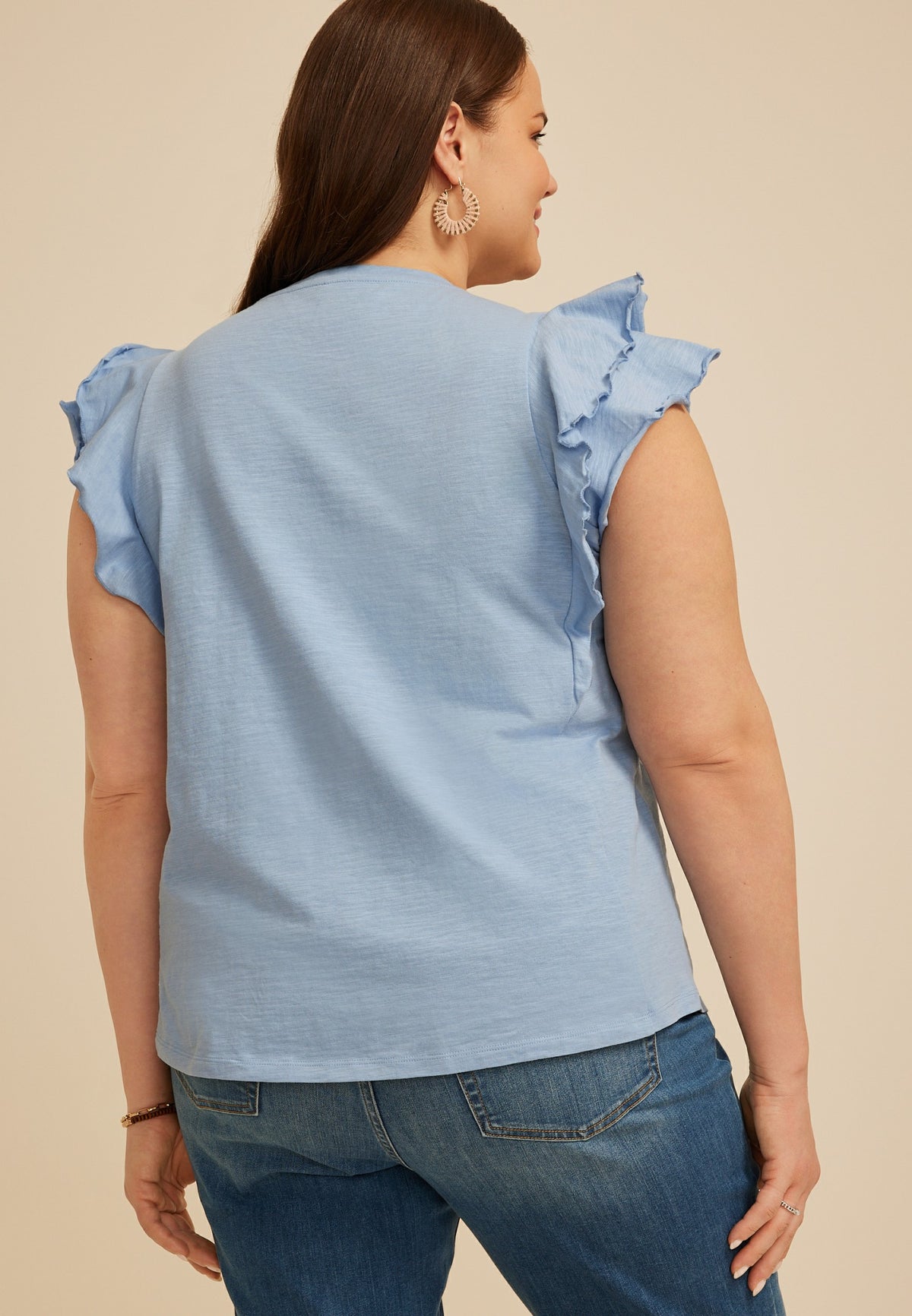 Maurices Plus Size 24/7 Double Flutter Sleeve Tee