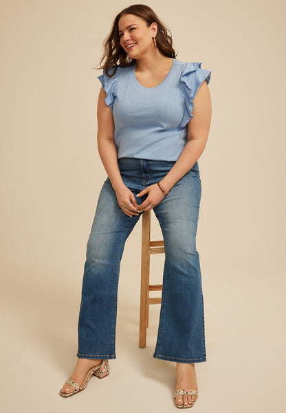 Maurices Plus Size 24/7 Double Flutter Sleeve Tee