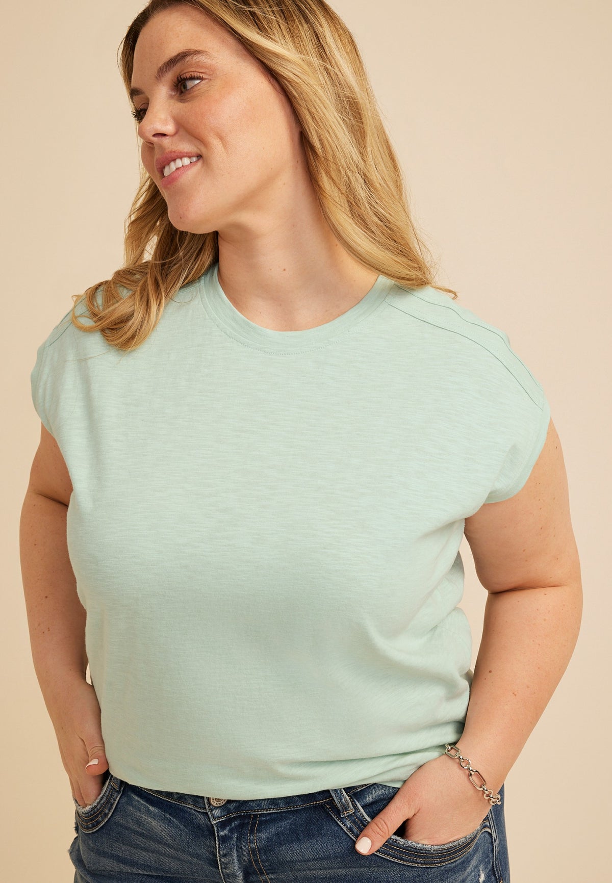 Maurices Plus Size 24/7 Shoulder Seamed Tee
