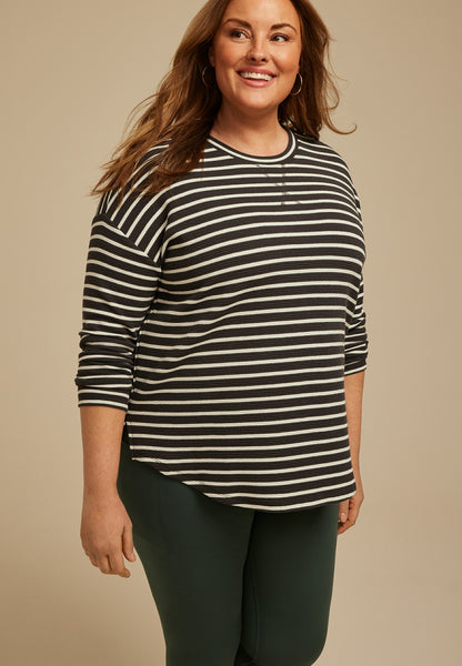 Maurices Plus Size 24/7 Clara Textured Long Sleeve Tee