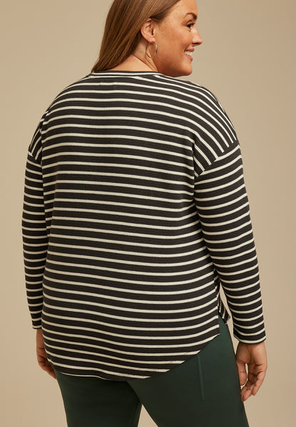 Maurices Plus Size 24/7 Clara Textured Long Sleeve Tee