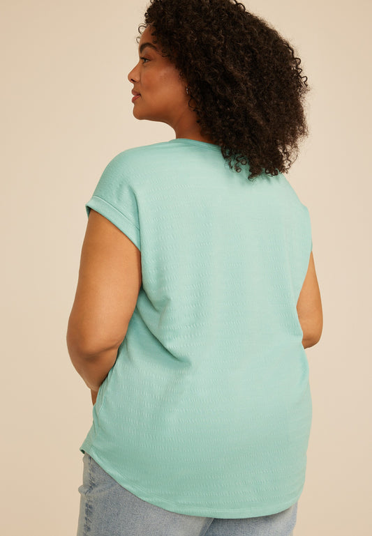 Maurices Plus Size 24/7 Textured Clara Tee